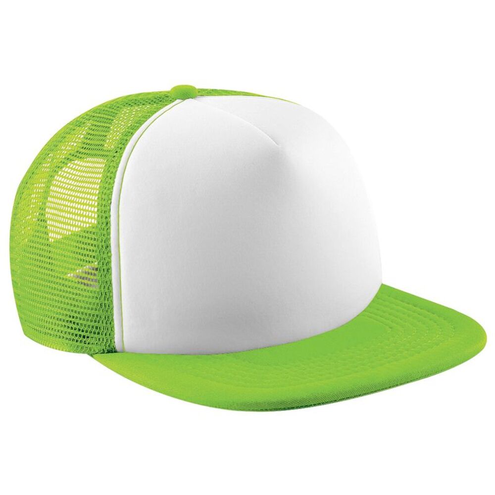 Beechfield Childrens /Kids Vintage  Mesh Trucker /Plain Baseball Cap / Lime Gree